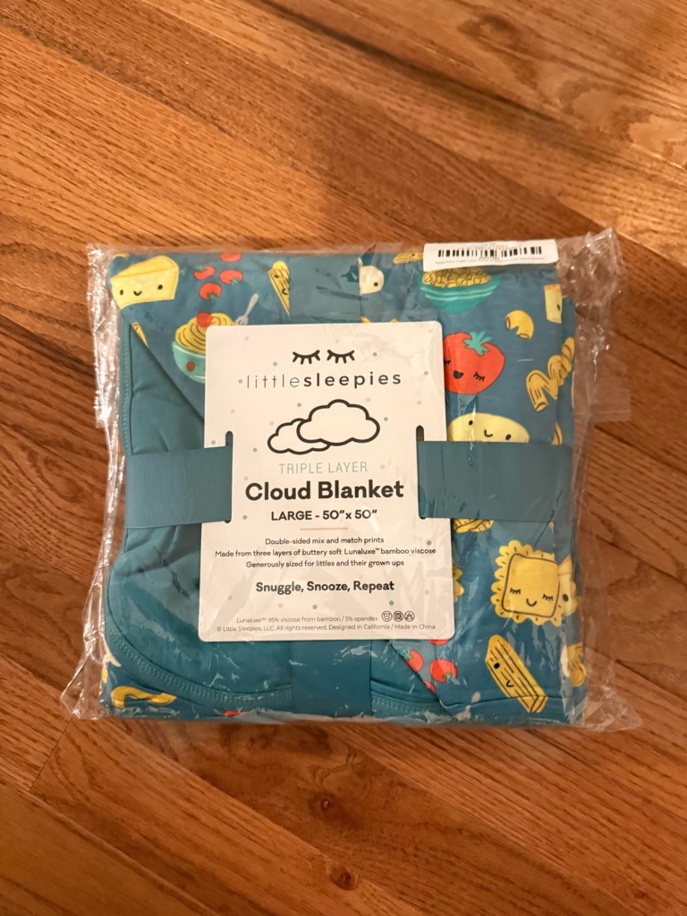 RARE Little Sleepies Triple Layer Cloud Blanket - Pasta Party - retired print